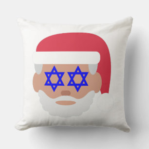 christmukkah santa claus emoji throw pillow