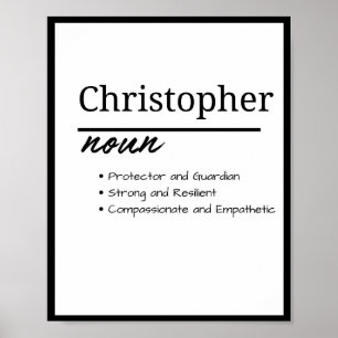 Christopher, Boy Personalized Name Definition Poster