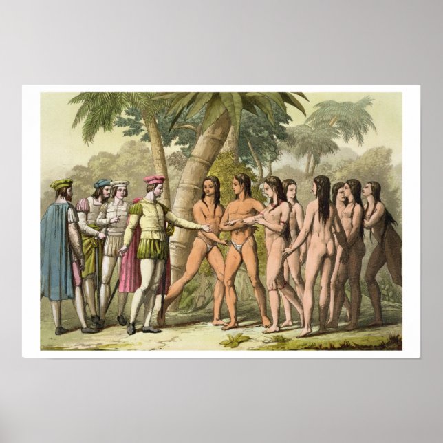 Christopher Columbus (1451-1506) with Hernando Cor Poster (Front)