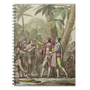 Christopher Columbus (1451-1506) with Native Ameri Notebook