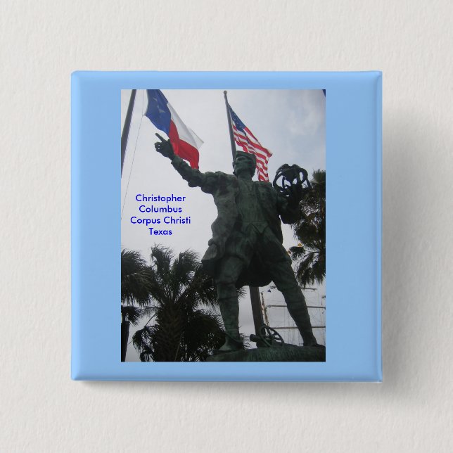 Christopher Columbus 2 Inch Square Button (Front)