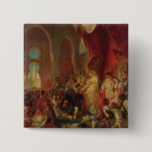 Christopher Columbus 2 Inch Square Button (Front)