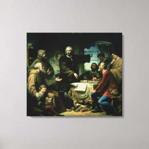 Christopher Columbus in the Monastery of la Canvas Print