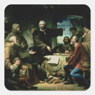 Christopher Columbus in the Monastery of la Square Sticker