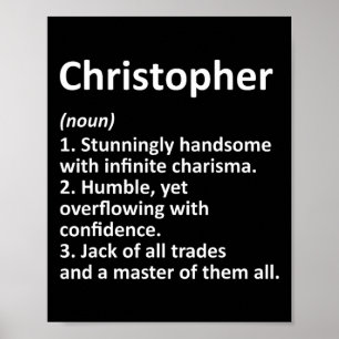 Christopher Definition Personalized Name Funny Bir Poster