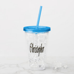 Christopher Name, Acrylic Tumbler