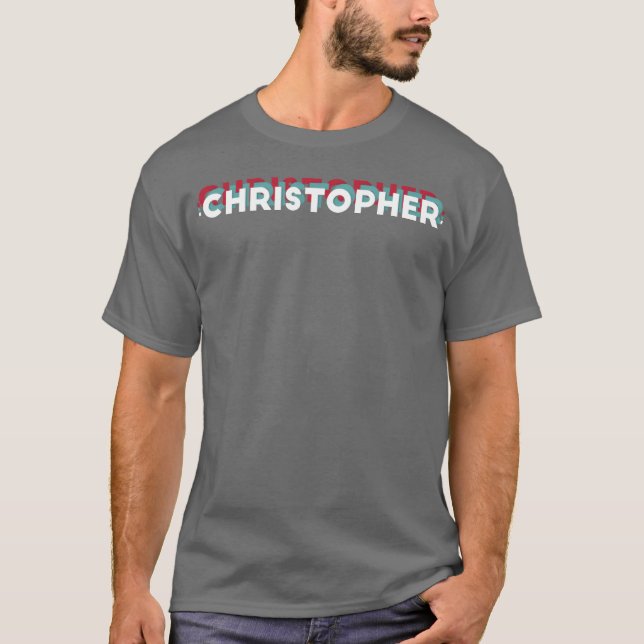 Christopher Name Funny Name Christopher 80s theme  T-Shirt (Front)