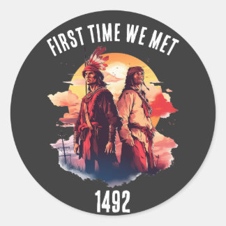 Christophoer Columbus and Indigenous Peoples' Day Classic Round Sticker