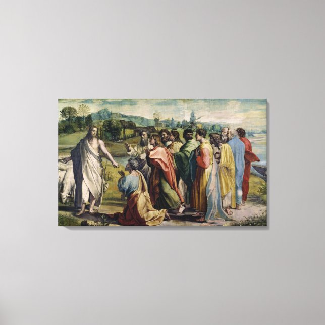 Christ's Charge to St. Peter (cartoon for the Sist Canvas Print (Front)