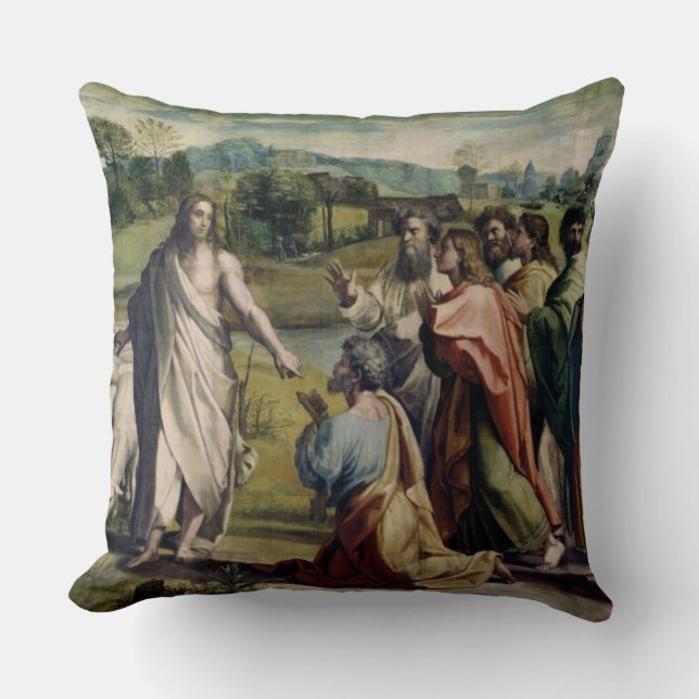 Christ's Charge to St. Peter (cartoon for the Sist Throw Pillow (Front)