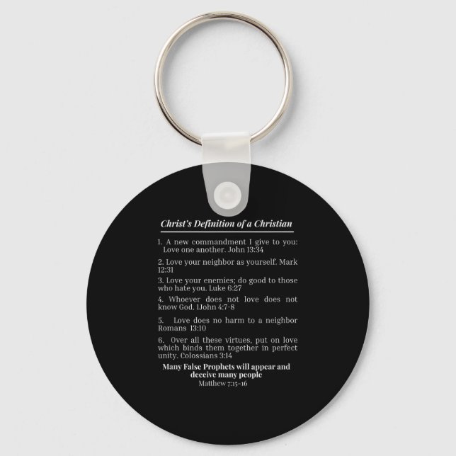 Christ's Definition Of A Christian Bible Verse Eva Keychain (Front)