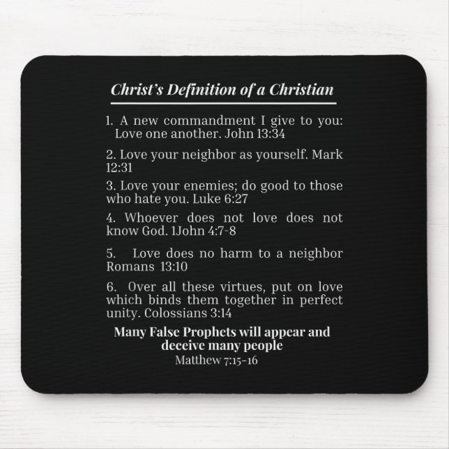 Christ's Definition Of A Christian Bible Verse Eva Mouse Pad (Front)