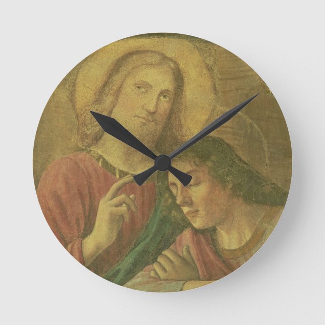 Christ's Head, from the Last Supper, 1480 (fresco) Round Clock (Front)