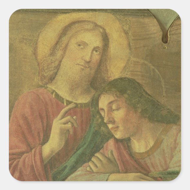 Christ's Head, from the Last Supper, 1480 (fresco) Square Sticker (Front)