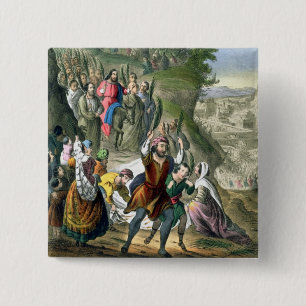 Christ's Triumphal Entry into Jerusalem, from a bi 2 Inch Square Button