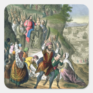 Christ's Triumphal Entry into Jerusalem, from a bi Square Sticker