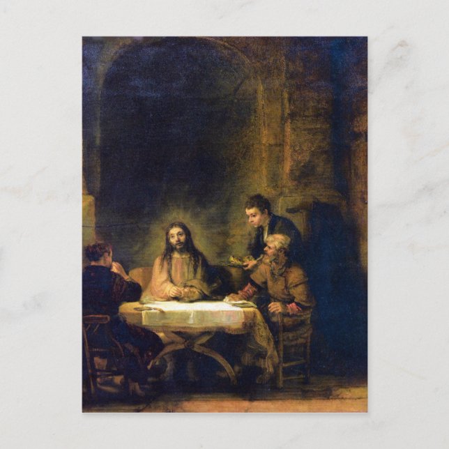 Christus in Emmaus by Rembrandt Postcard (Front)