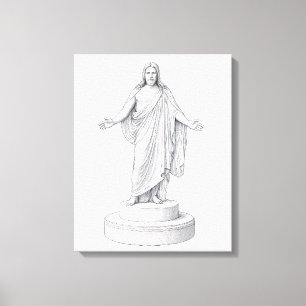 Christus Line Drawing Wall Art on Canvas