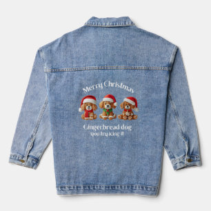 chritmas gingerbread dog you try icing it denim jacket