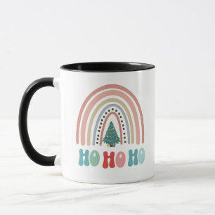 Chritmas rainbow tree with hohoho  mug