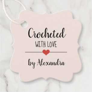 Chrochetd with love blush pink favour tags