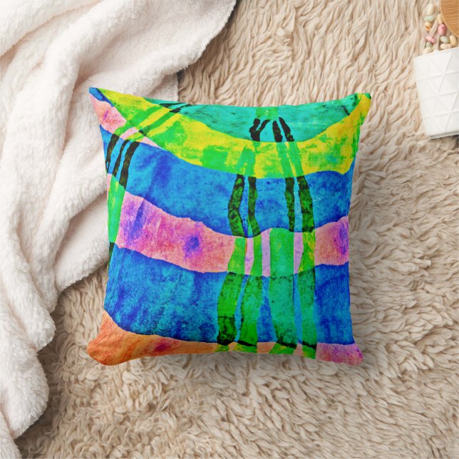 Chroma Abstract Elegance Pattern Throw Pillow (Blanket)