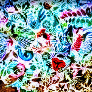 "Chroma Flora" 16x16  Throw Pillow