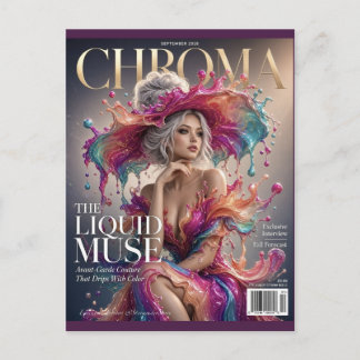 Chroma Liquid Muse Paint Splash Couture Cover Postcard