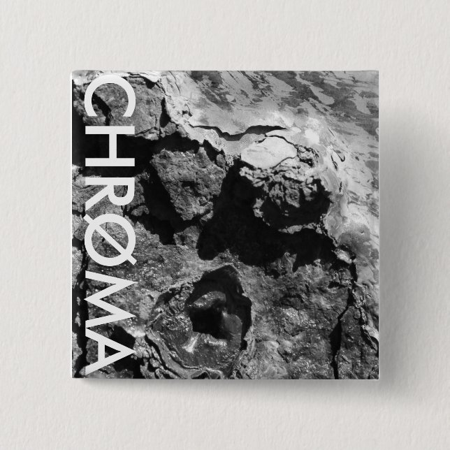 CHRØMA RUST BADGE 2 INCH SQUARE BUTTON (Front)