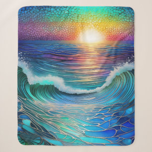 Chroma Sea Seascape Sherpa Blanket