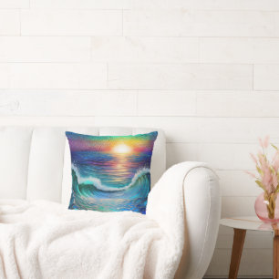 Chroma Sea Seascape Throw Pillow