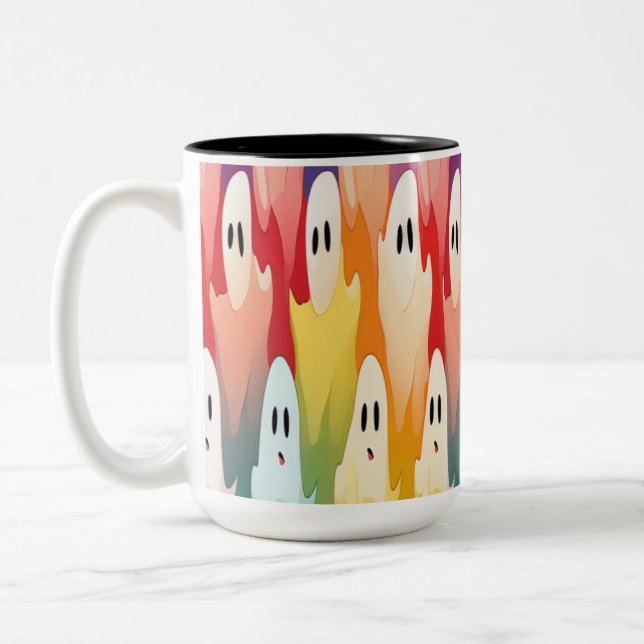 ChromaGhosts: A Rainbow Haunting Collection Two-Tone Coffee Mug (Left)