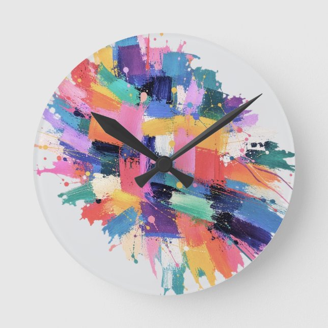 Chromatic Collision Round Clock (Front)