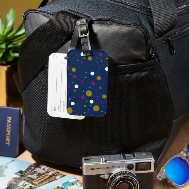 Chromatic Confetti Luggage Tag (Front & Back)