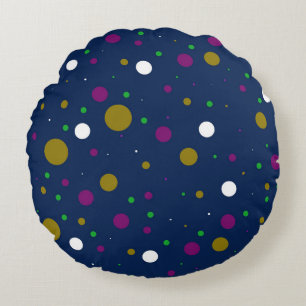 Chromatic Confetti Round Pillow