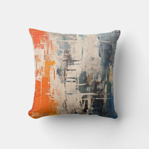 Chromatic Crossroads Abstract Digital Painting Throw Pillow