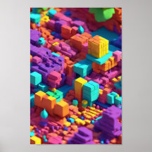 Chromatic Cube Mosaic Wall Art