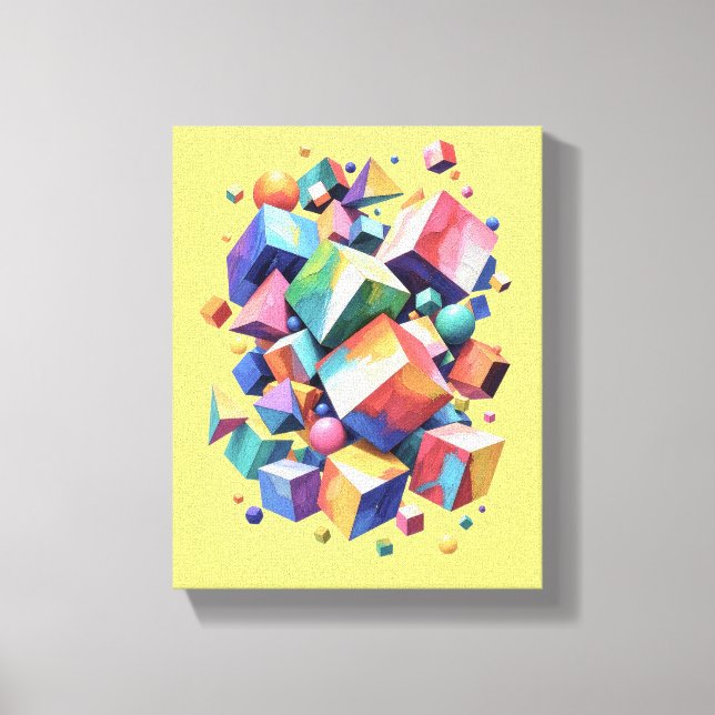 Chromatic Cube Symphony Canvas Print (Front)