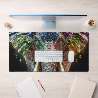 Chromatic Elephant Wall Art | Vibrant Geometric El Desk Mat