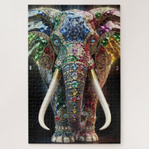 Chromatic Elephant Wall Art | Vibrant Geometric El