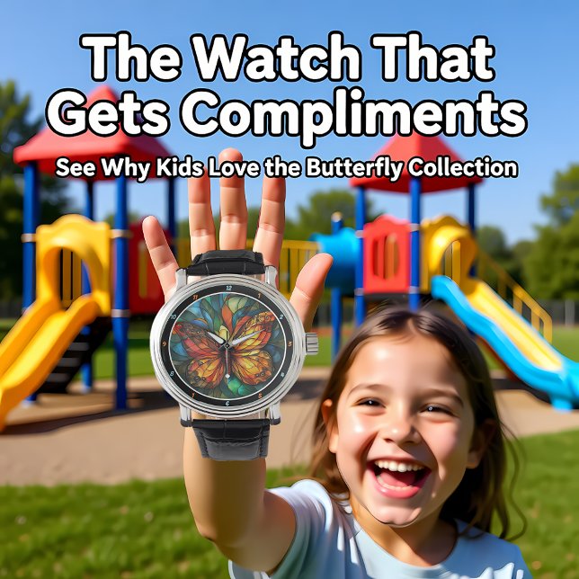 Chromatic Flight" - Stained Glass Butterfly Watch (Creator Uploaded)