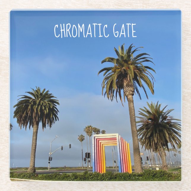 Chromatic Gate Glass Coaster (Front)