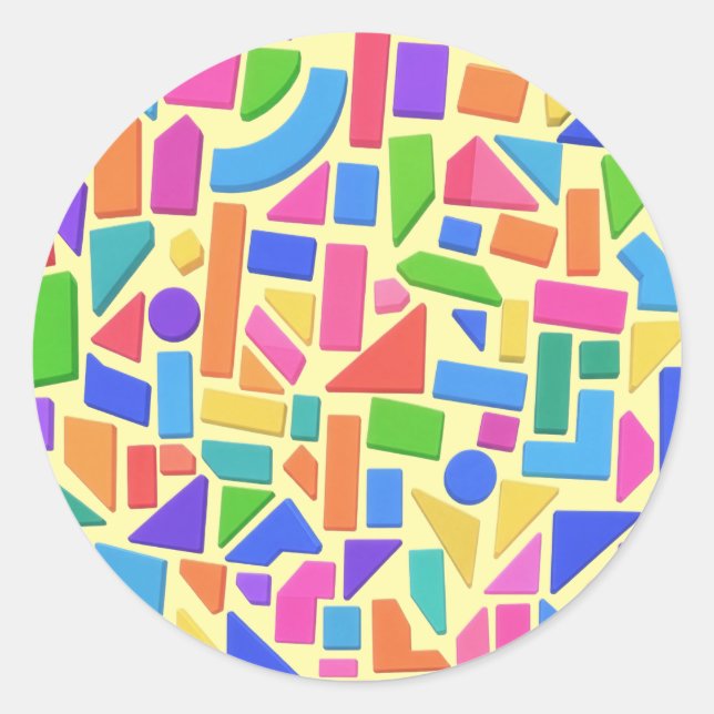 Chromatic Geometry Classic Round Sticker (Front)