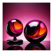 chromatic glass cone in reflection