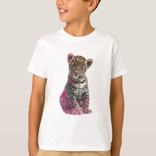 Chromatic Jaguar Cub: A Psychedelic Art Print T-Shirt