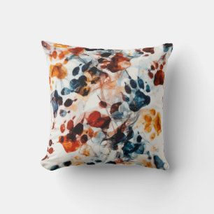  Chromatic Paw Prints Throw Pillow