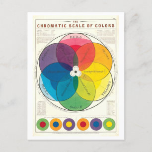 Chromatic Scale of Colours Vintage Colour Wheel Postcard