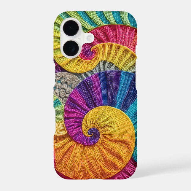 Chromatic Shells: Vibrant Spiral Mosaic (Back)