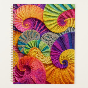 Chromatic Shells: Vibrant Spiral Mosaic Planner