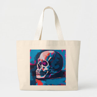 Chromatic Skull Painting Large Tote Bag